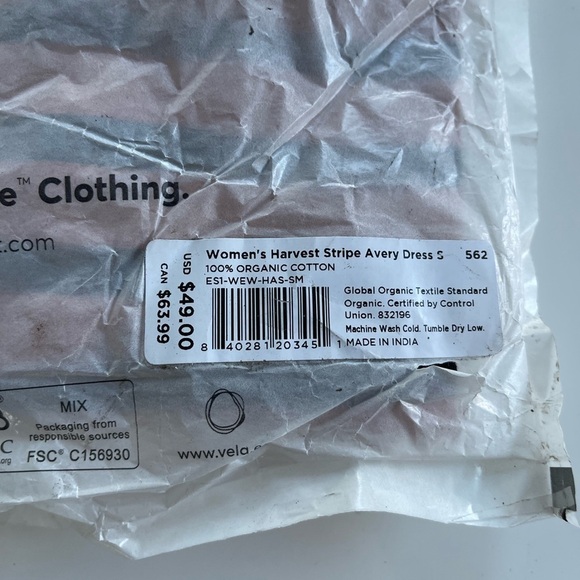 Pact Avery Slub Twist Back Dress Harvest Stripe - S - Picture 6 of 9